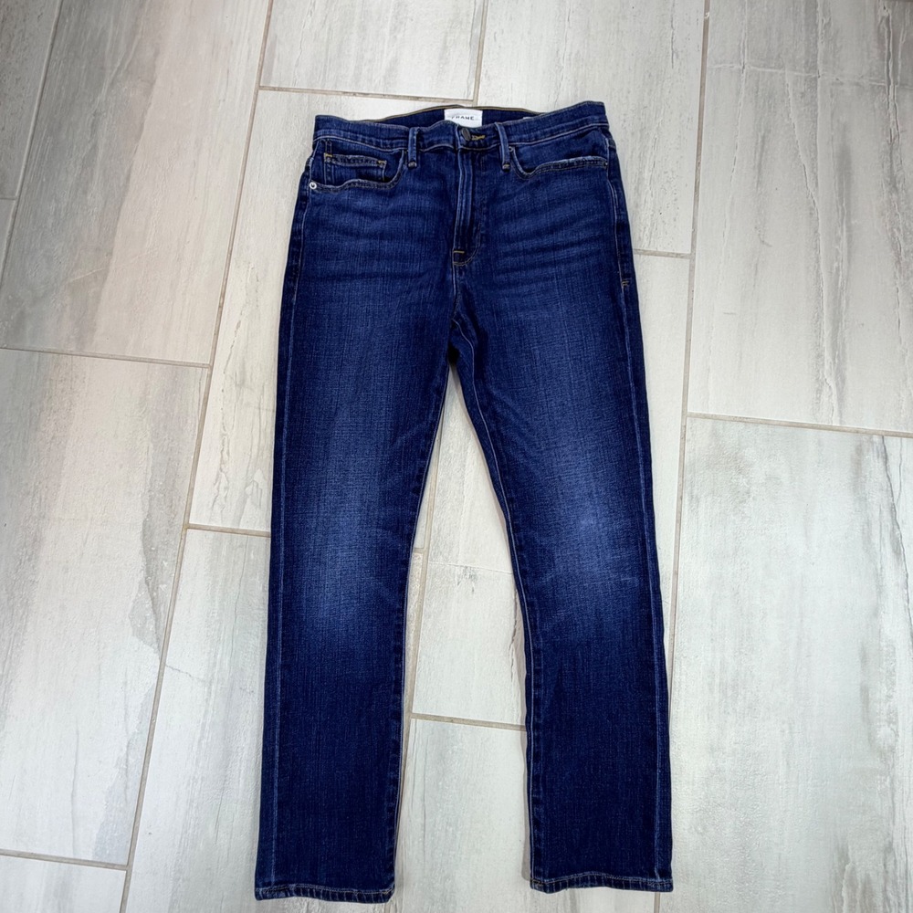 FRAME Le Beau Slim Boyfriend Jeans Burnside Dark Wash Size 27 LBU0467